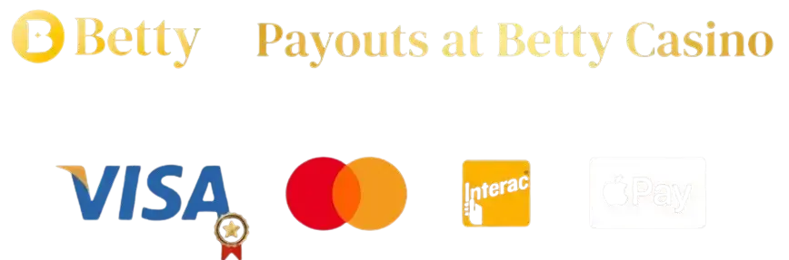 Betty Casino payouts banner displaying supported payment method logos.